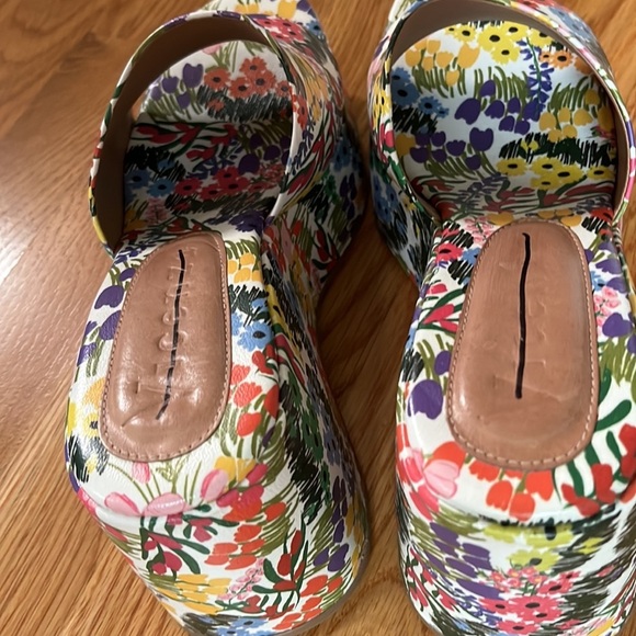 Anthropologie Vicenza Calcados Leather Floral Platform Sandals Sz 8/39 New - Picture 6 of 15